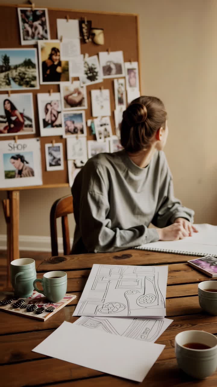 Designer creativo al lavoro su schizzi