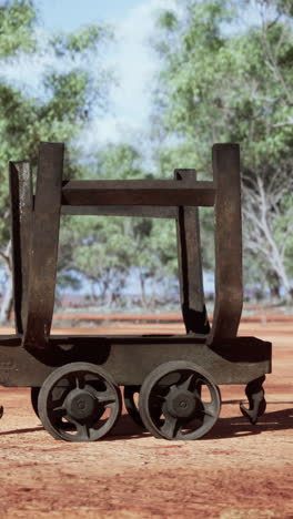 rusty mining cart in the outback