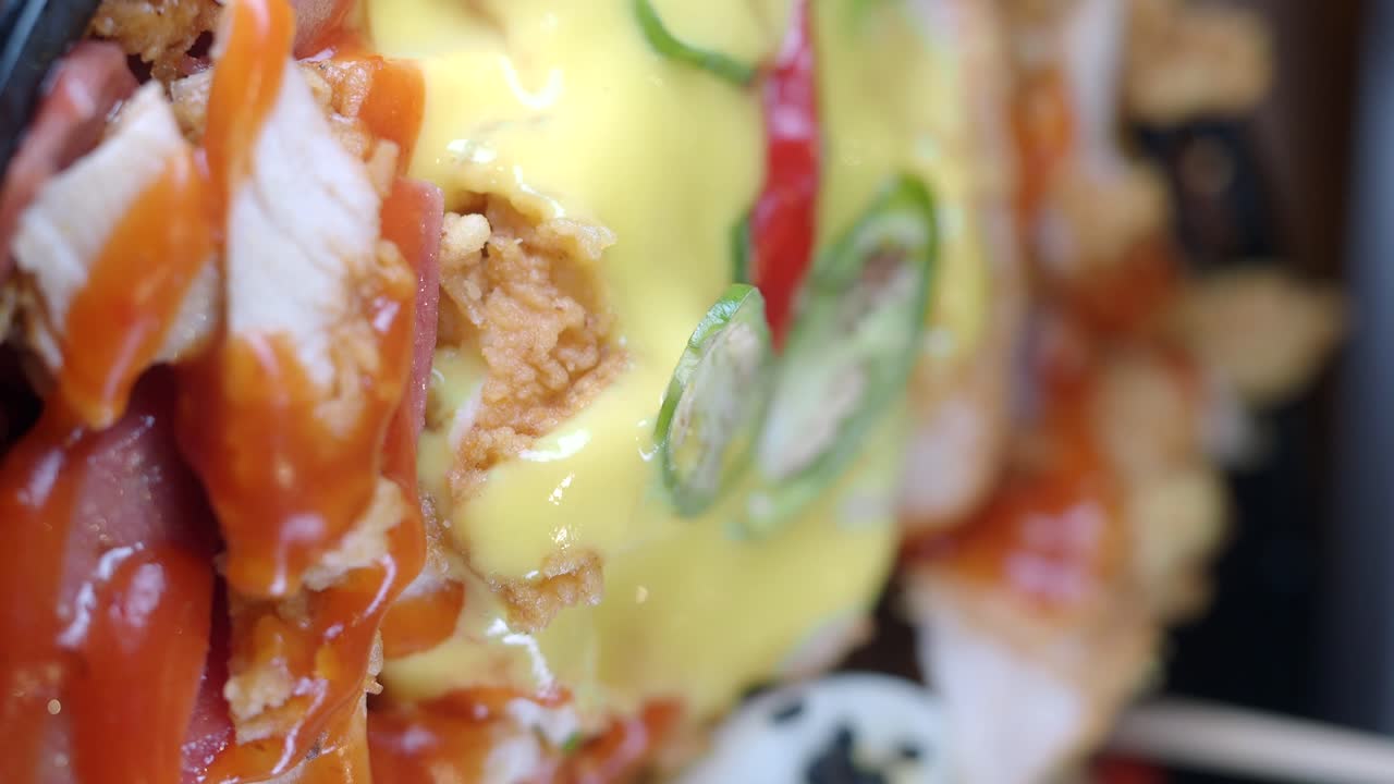 Chicken Rice Bowl with Sauce and Egg