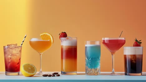colorful cocktails