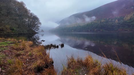 epic lake winter landscapes upper lake glendalough wicklow mountains ireland popular tourist destination and beauty spot