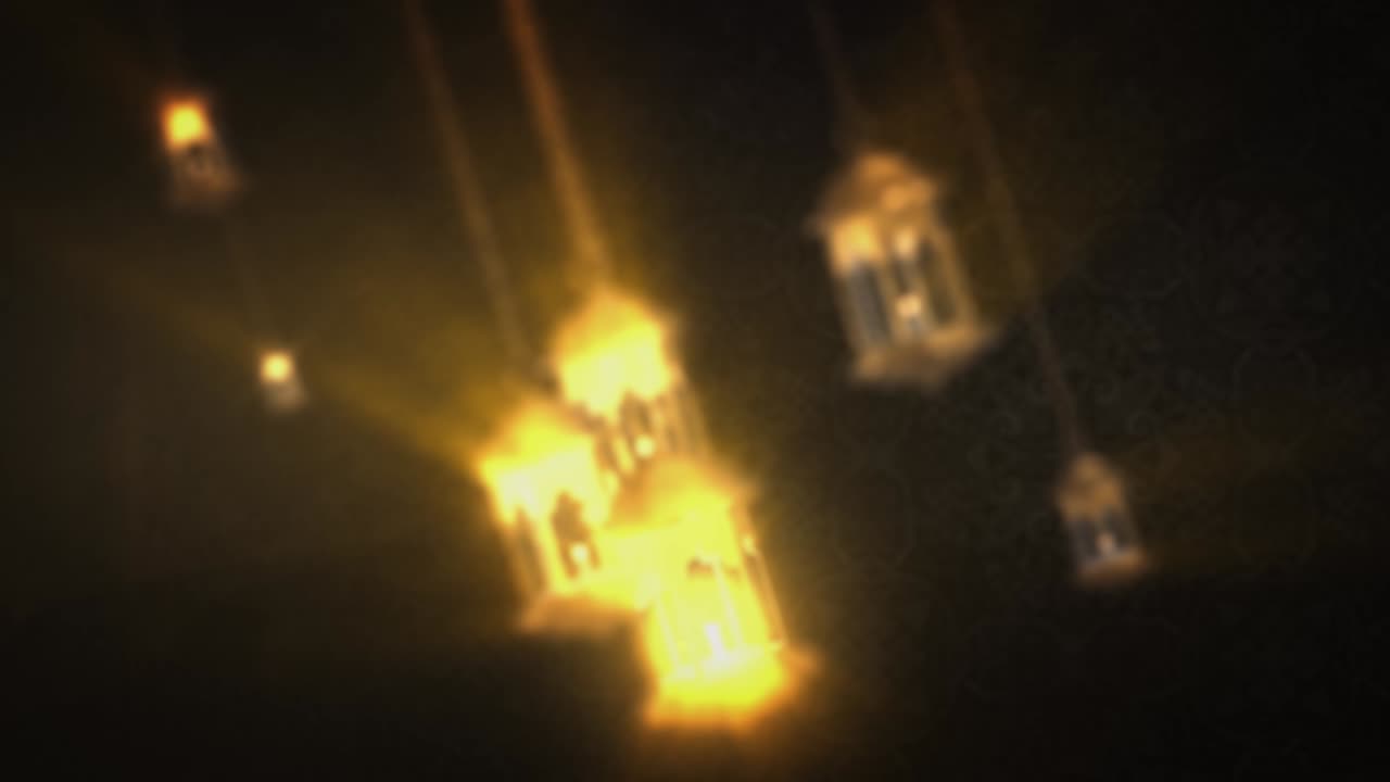 Ramadan Lanterns and Crescent Moon