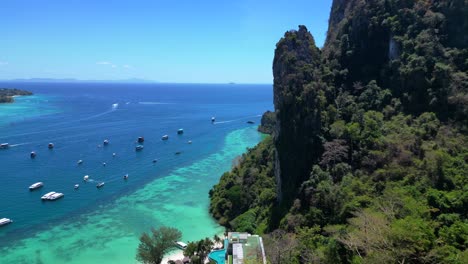 Turquoise-blue-sea-Cliffs-Rocks-island-hill-beach