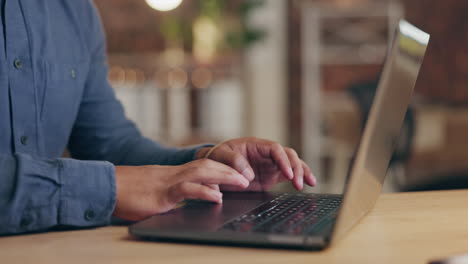 Closeup,-hands-and-laptop-for-typing