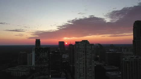 colorful early morning sunrise in downtown atlanta