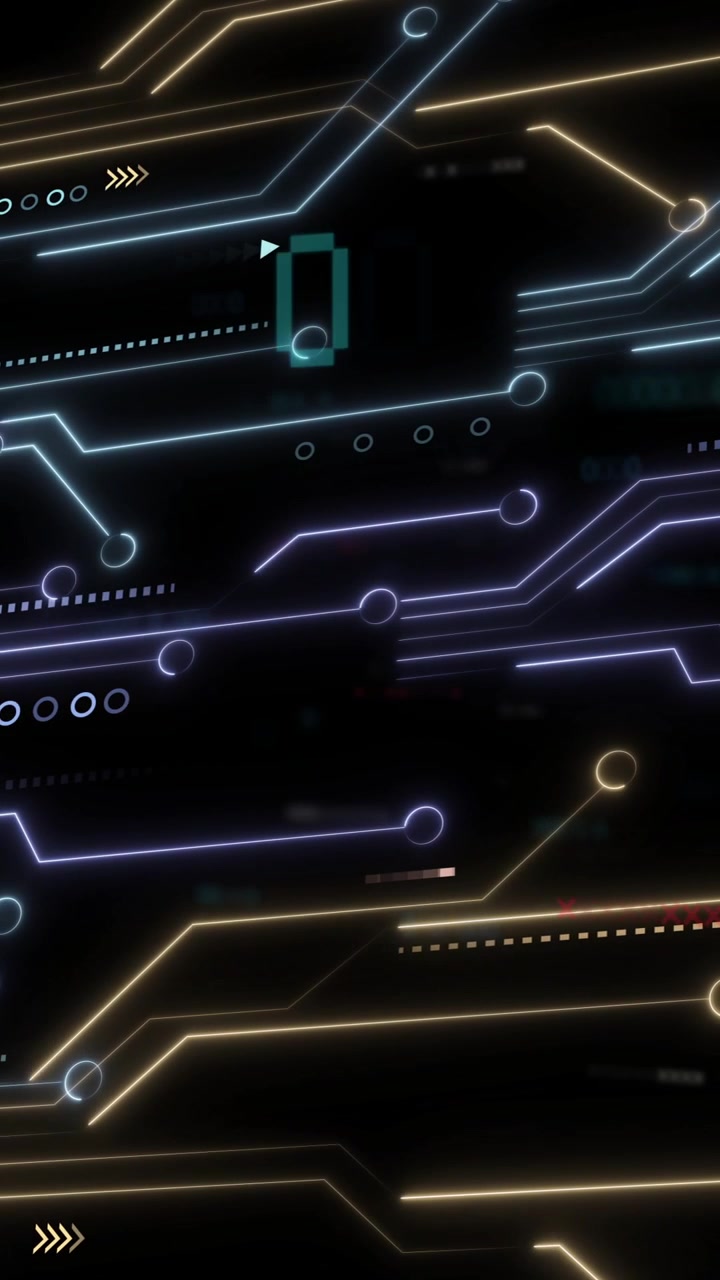 Creating animation of glowing circuit lines and digital patterns for technology concept
