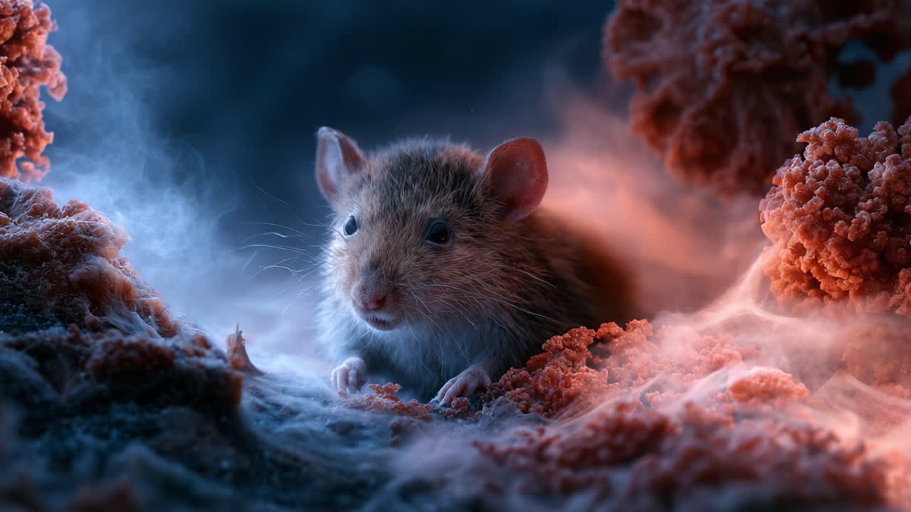Un Topo Curioso Esplora i Suoi Enigmatici Dintorni con Colori e Texture Vivaci in un Affascinante Microcosmo della Bellezza Naturale.
