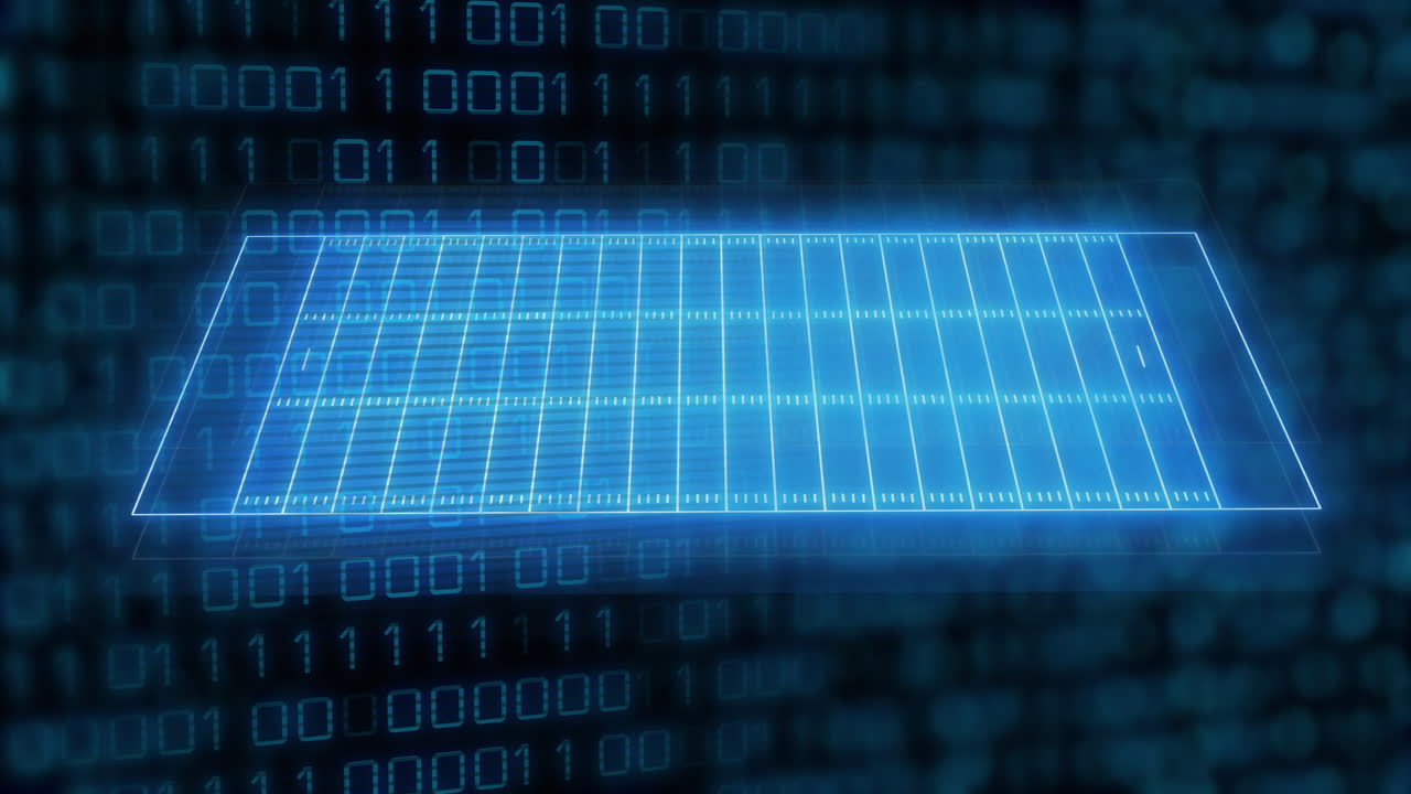 이진 코딩을 통해 움직이는 네온 모양의 애니메이션