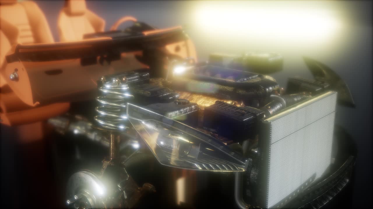 motores de automóviles detallados y otras piezas