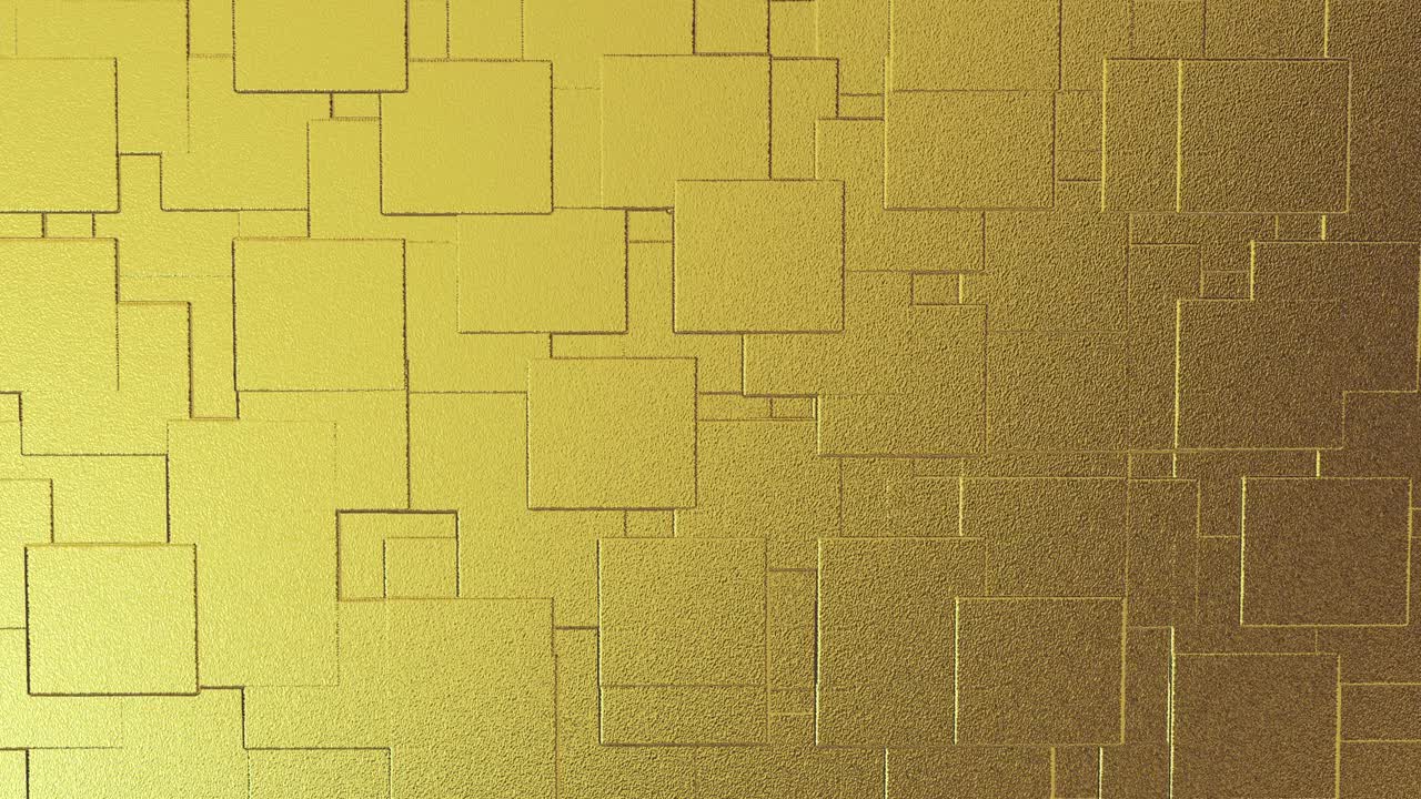 abstracto geométrico fondo dorado azulejos de papel de aluminio textura de bucle sin costura fondo renderizado en 3d