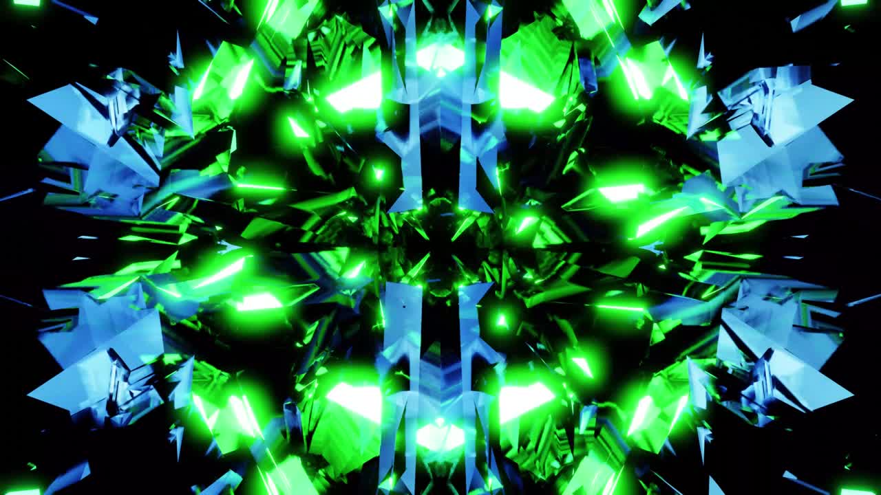 fondo de ciclo de kaleidoscopio vj rápido y brillante