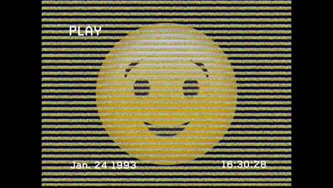 animación del icono de emoji de sonrisa sobre los ruidos en la pantalla