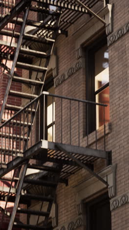 fire escape on brick building in new york city