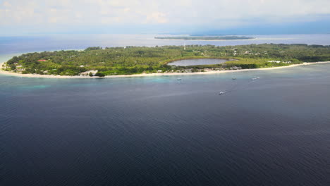 gili meno island with a view of shallow lake in bali sea at north lombok, indonesia