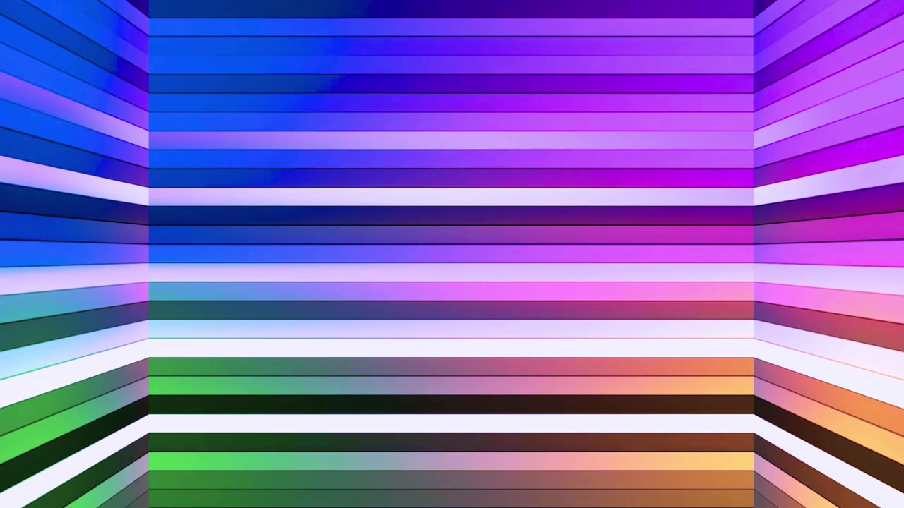 Dynamic Colorful Striped Walls and Floor with Gradient Light