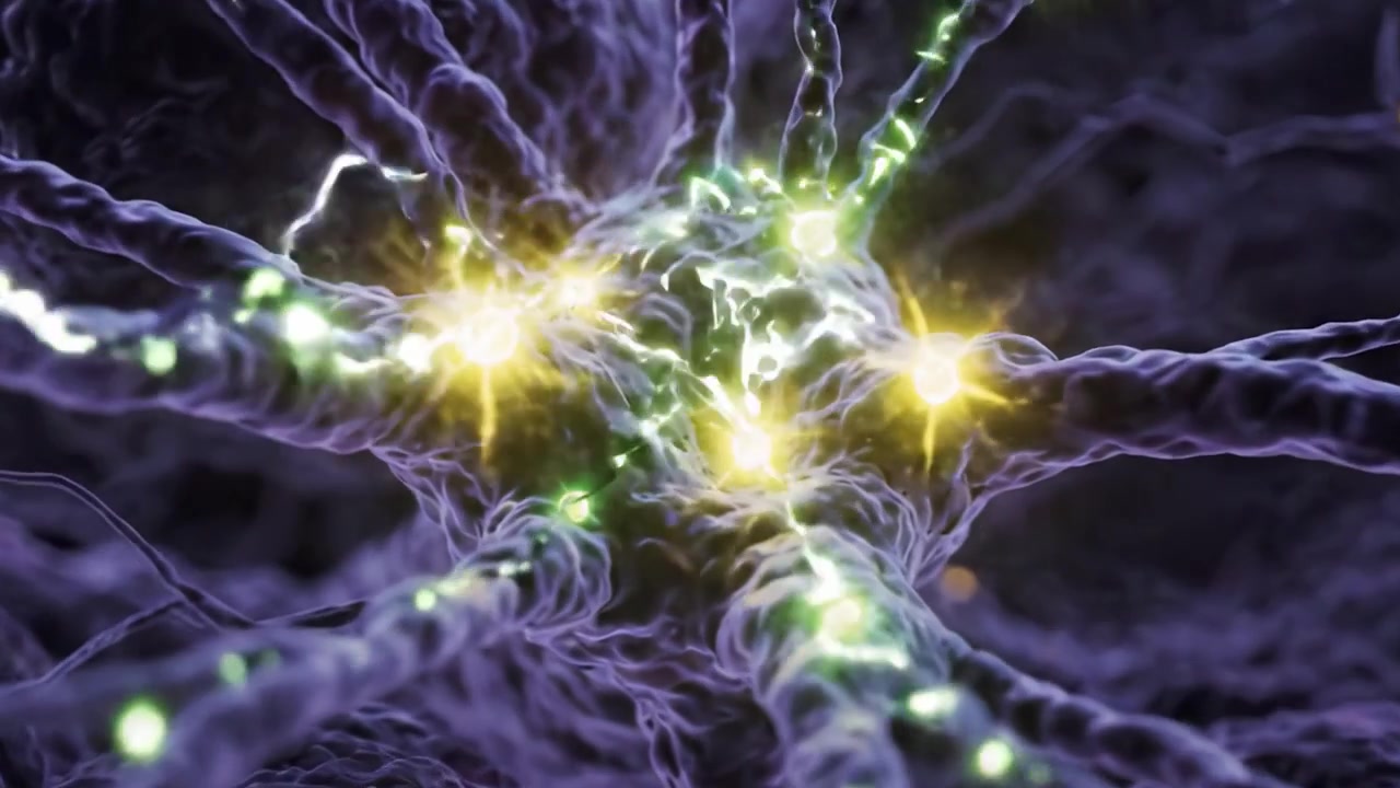 An intricate visualization of neural networks highlighted by vibrant light elements, showcasing the complexity and beauty of interconnected pathways in a futuristic design.