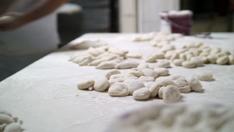 making bread by hand in a traditional bakery