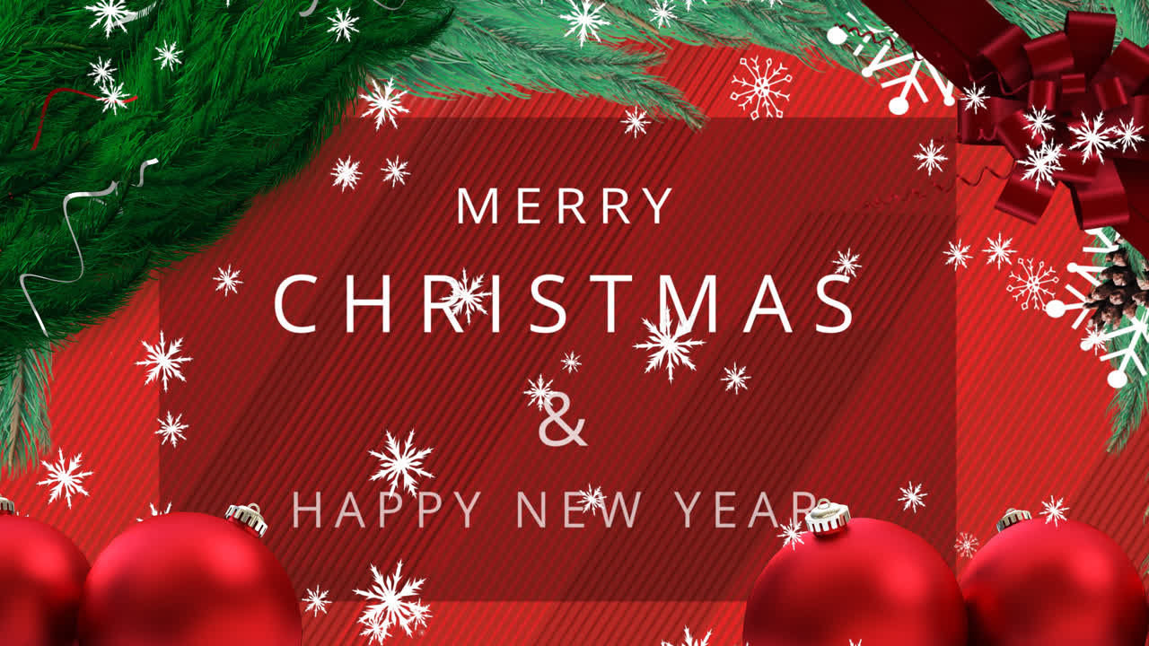 크리스마스 축하와 새해 축하 텍스트의 애니메이션