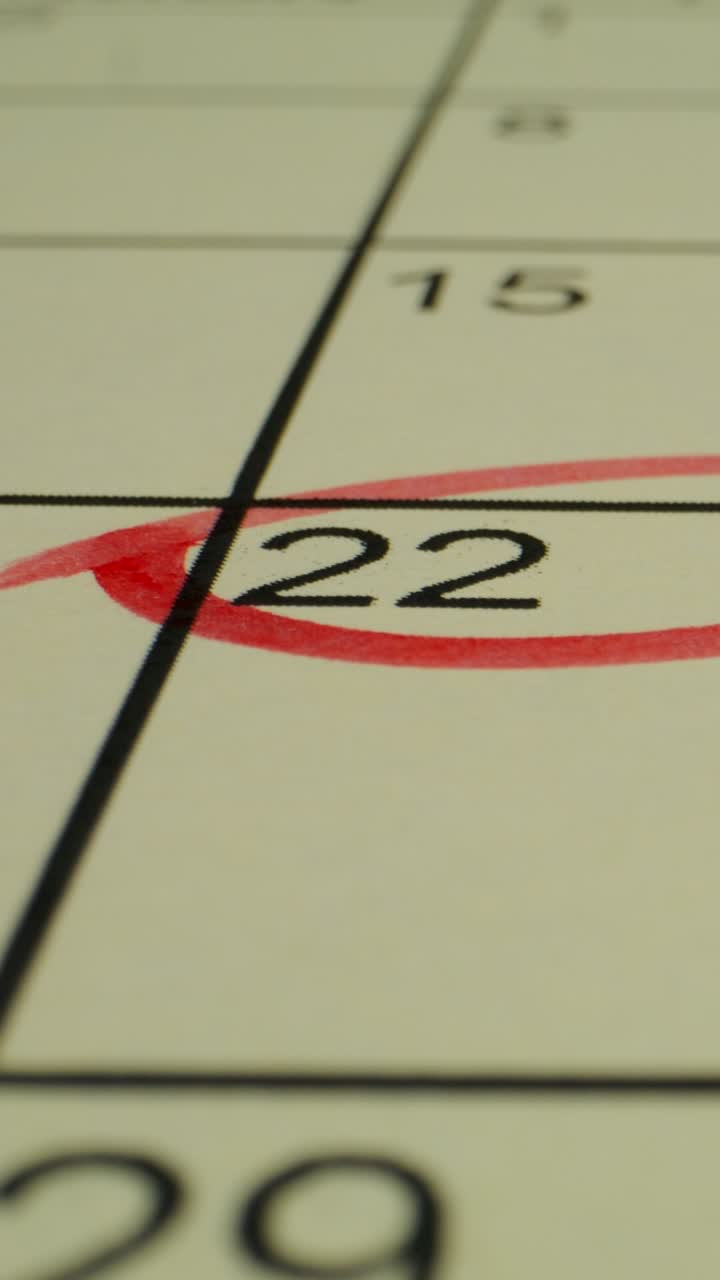 fecha marcada en el calendario