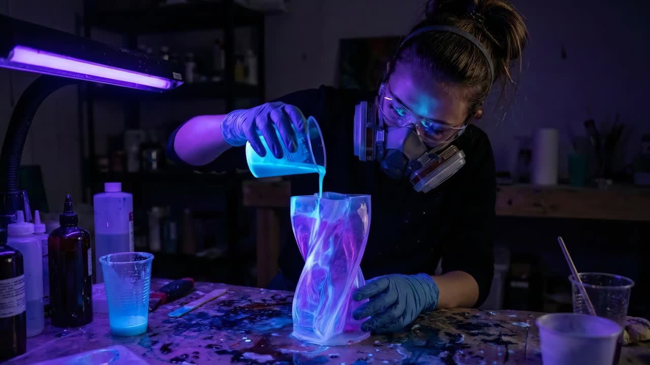 Creating Resin Art Under UV Light