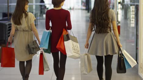 female customers carrying shopping bags