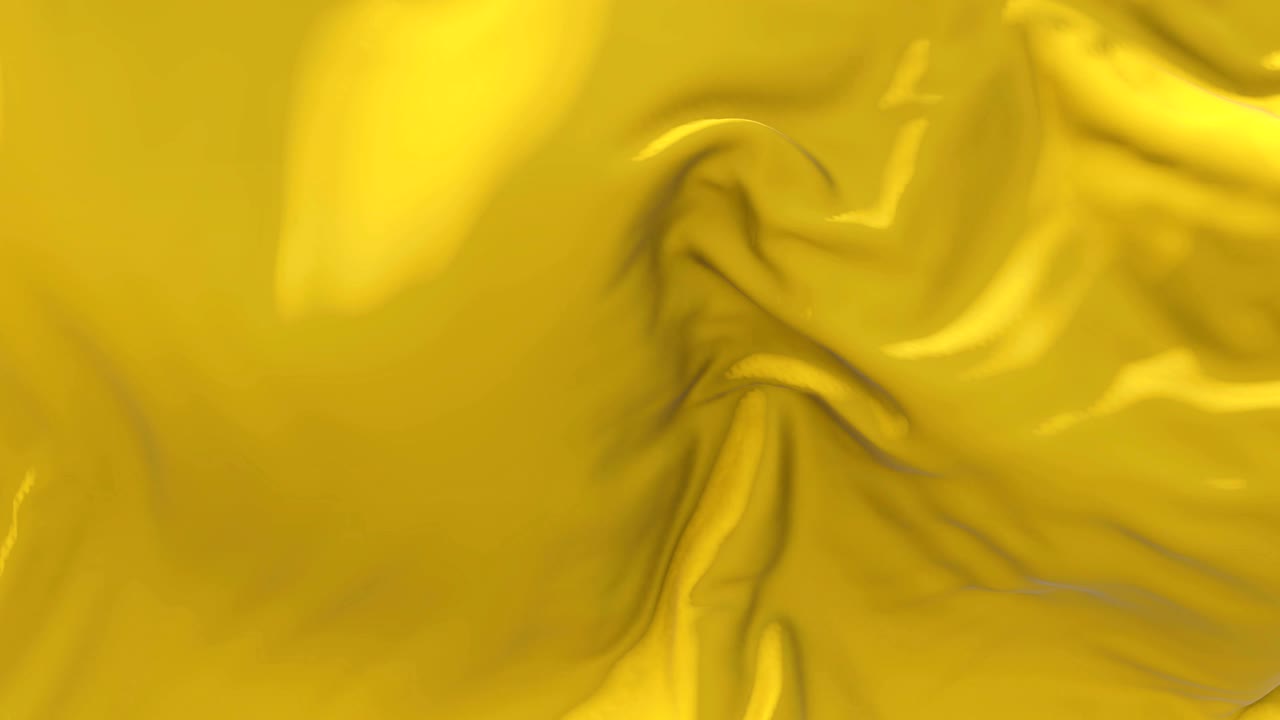 bandera de oro ondeando en el viento animación en cámara lenta. 4k textura de tela realista bandera soplando suavemente en un día de viento fondo de bucle continuo sin costuras.