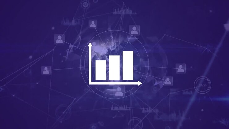 Animation of network of connections and statistics