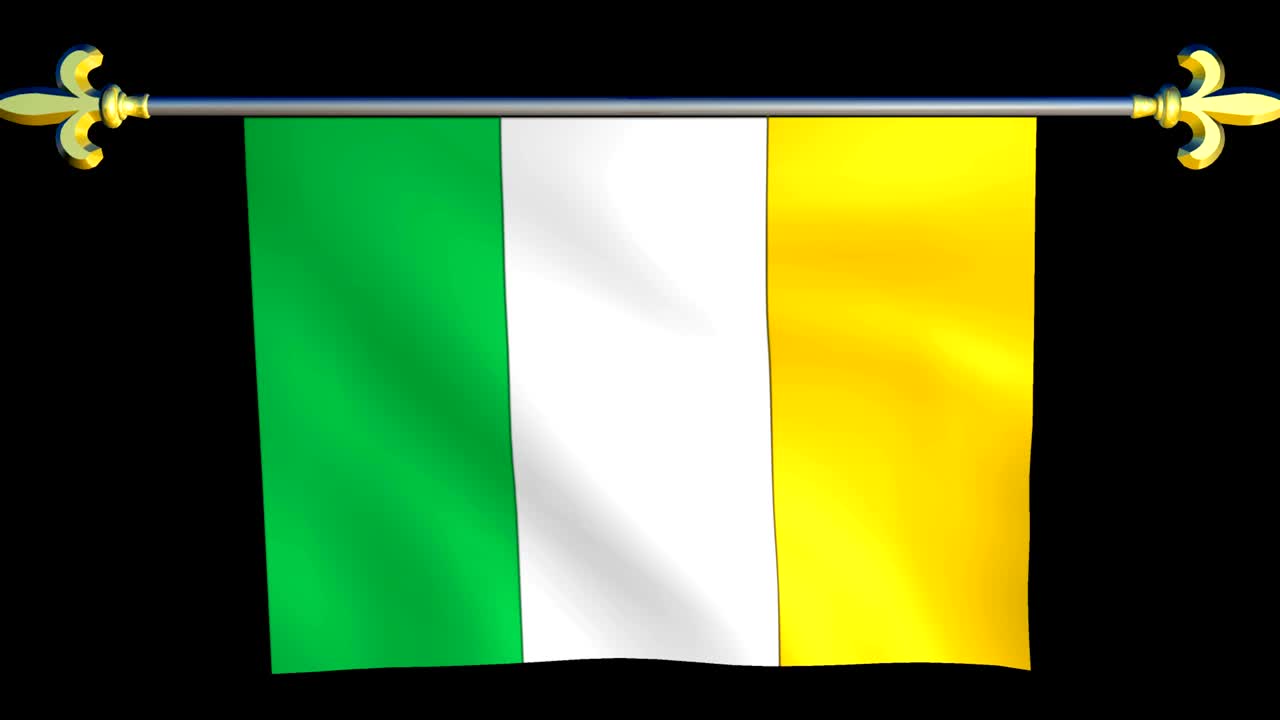 bandera animada de irlanda con un gran bucle