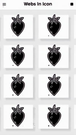 collection of stylized strawberry icon designs and sketches