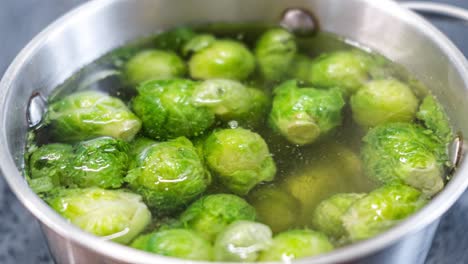 fresh green brussel sprouts close up.