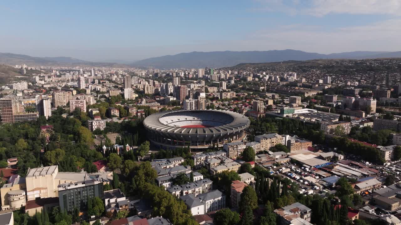 Establishing Drone Shot of Boris Paichadze Dinamo Arena