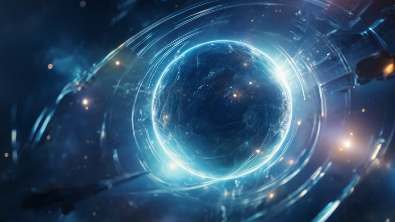 Abstract Glowing Planet in Space