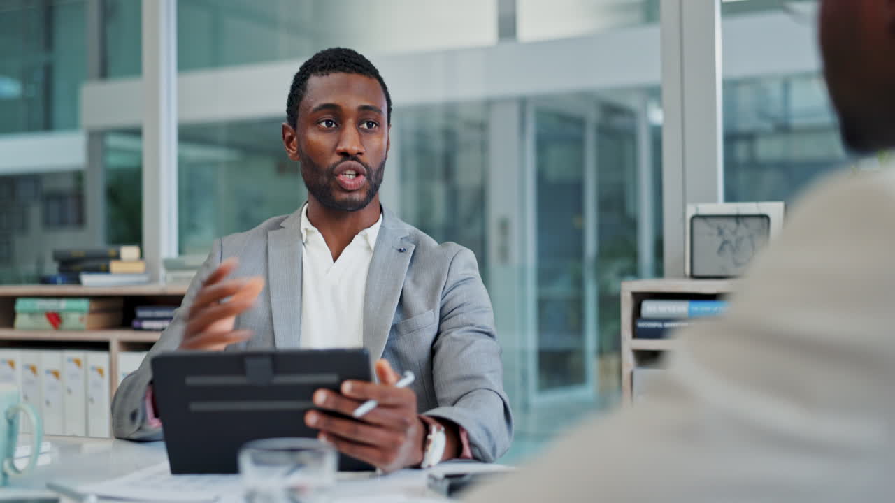 Tablet, business discussion