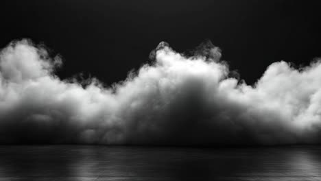 clouds over calm water. thick, dark clouds roll over a calm, reflective surface, creating a moody atmosphere during dusk.