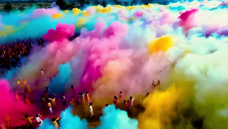 holi festival celebration with colorful powder