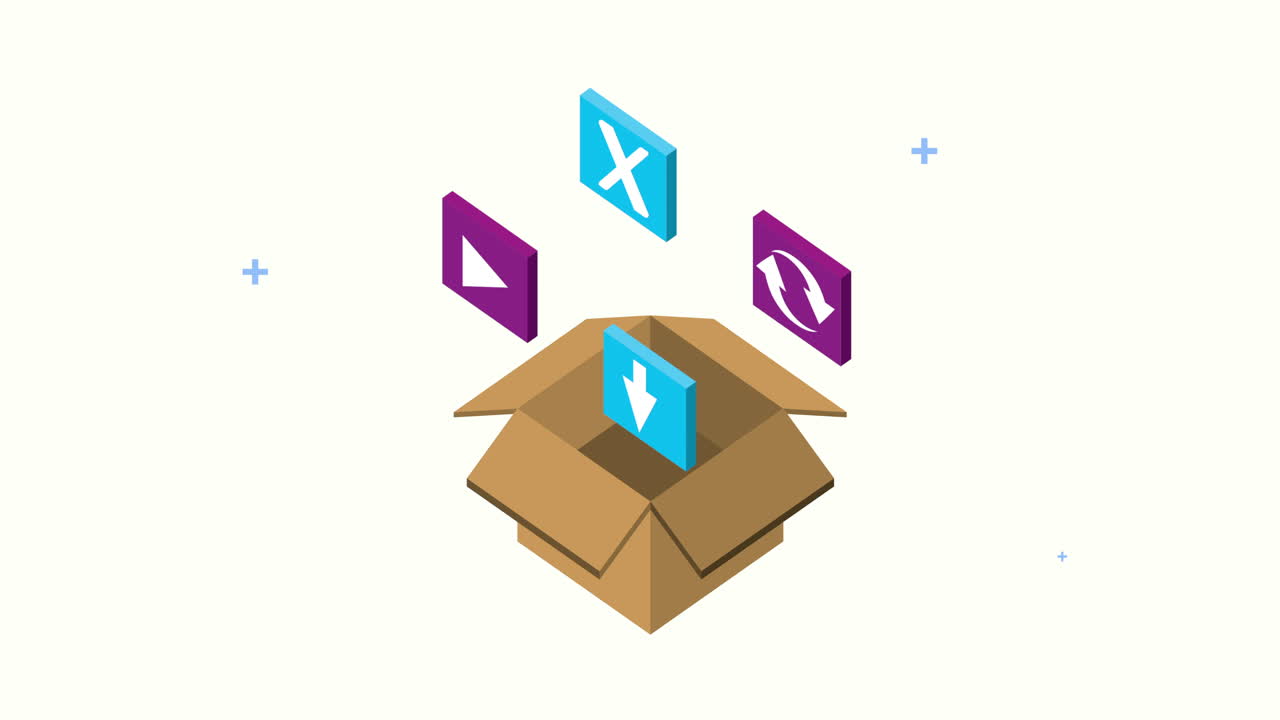 tecnología de medios sociales con caja de cartón