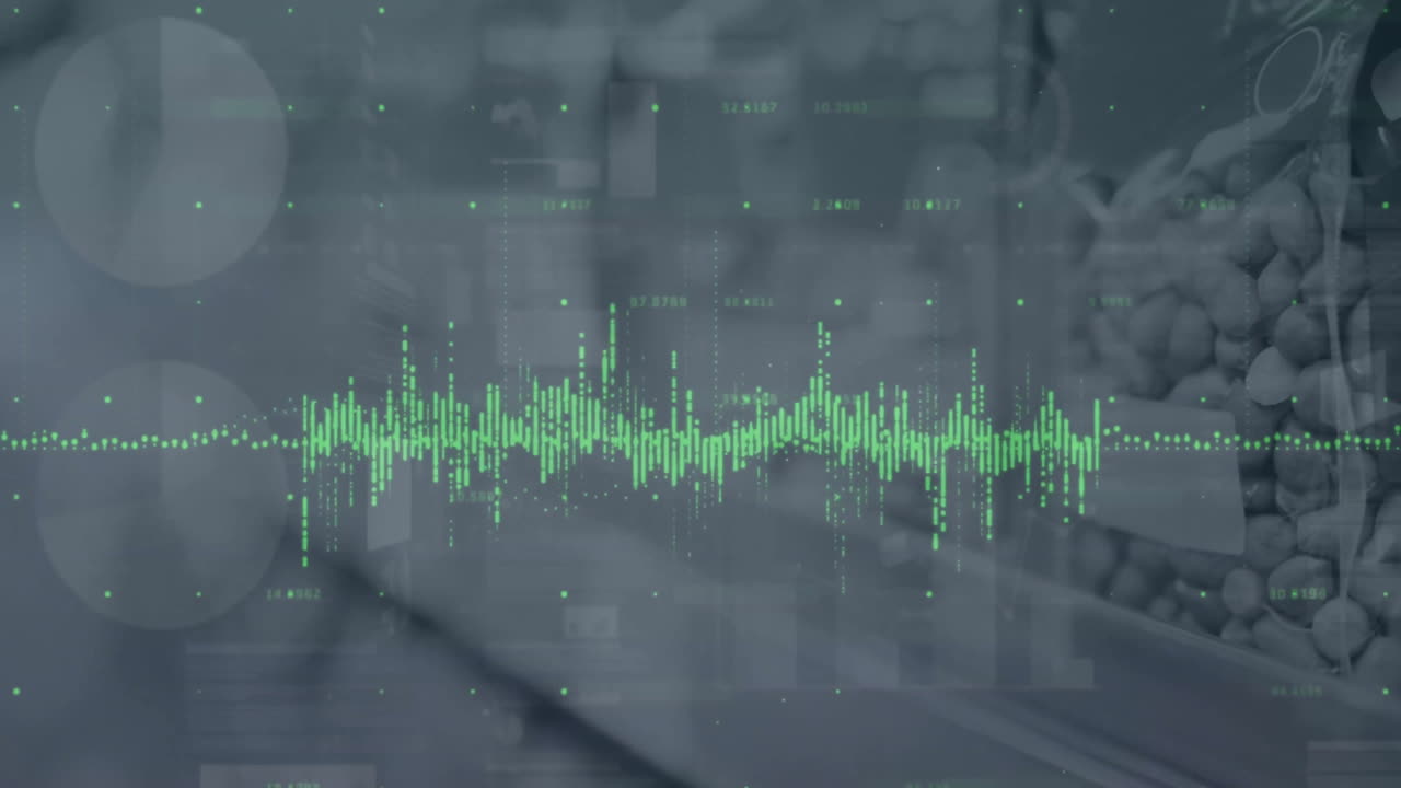 데이터 처리 및 다이어그램을 돌 위에 애니메이션