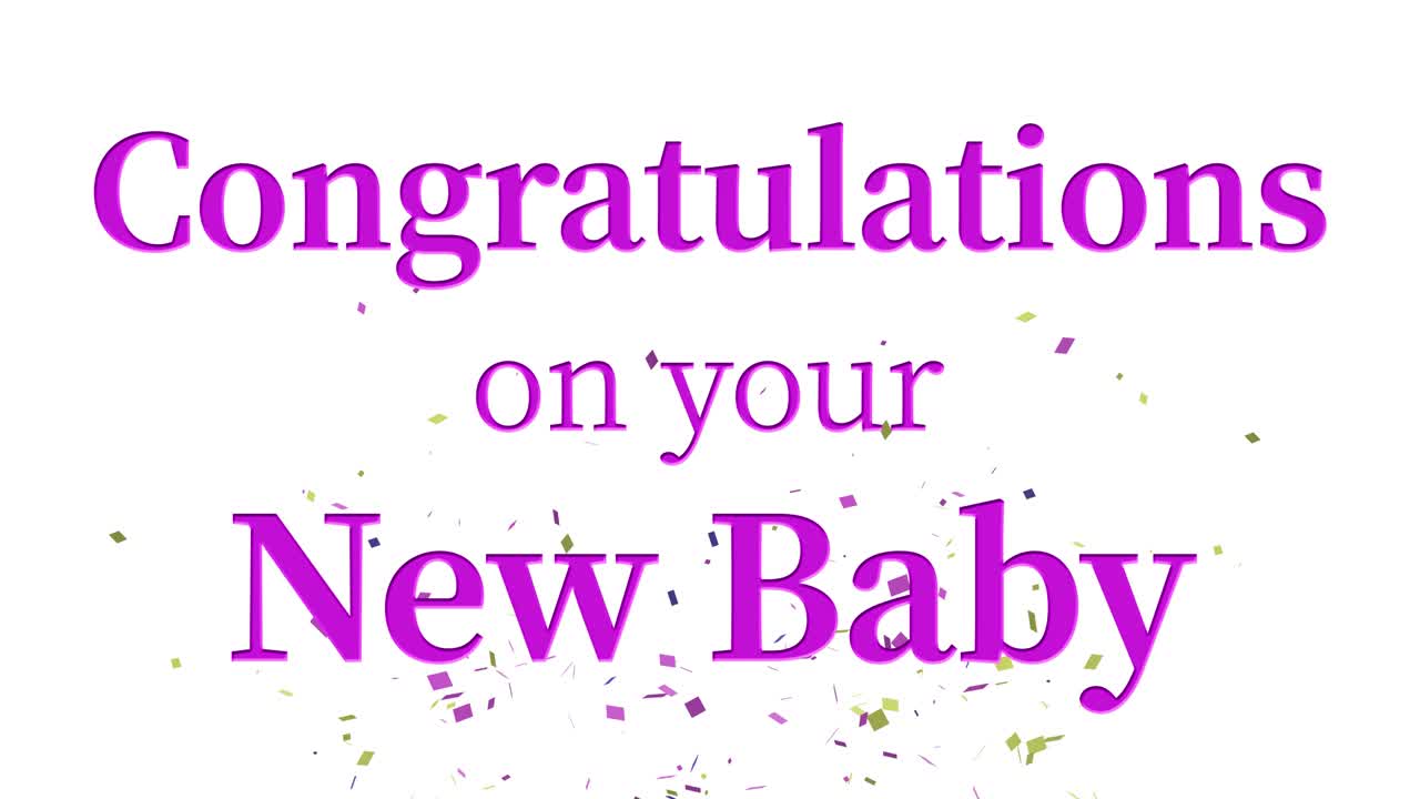 Congratulations on your new baby message text animation motion graphics