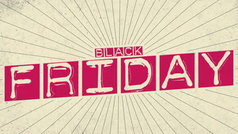 retro black friday text with lines on grunge texture with noise