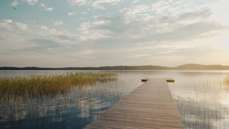 calm summer sunset on a lake