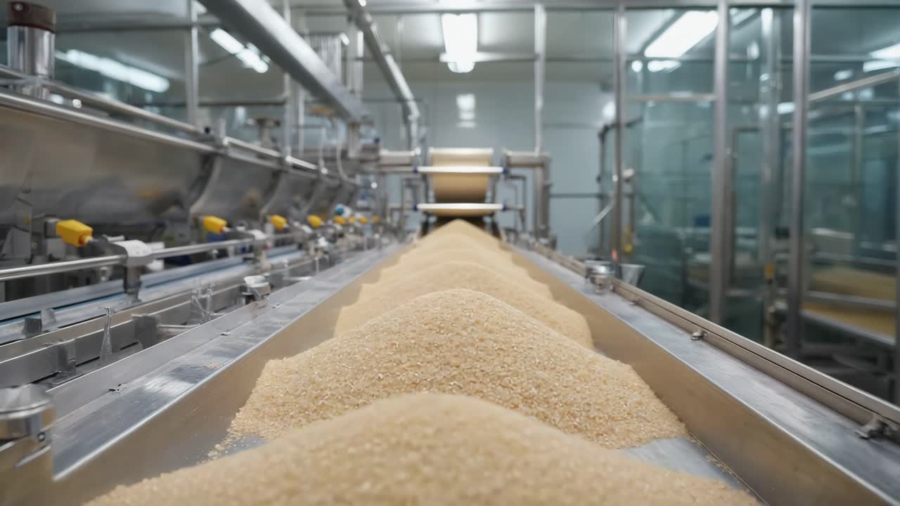 Rice production line in a factory