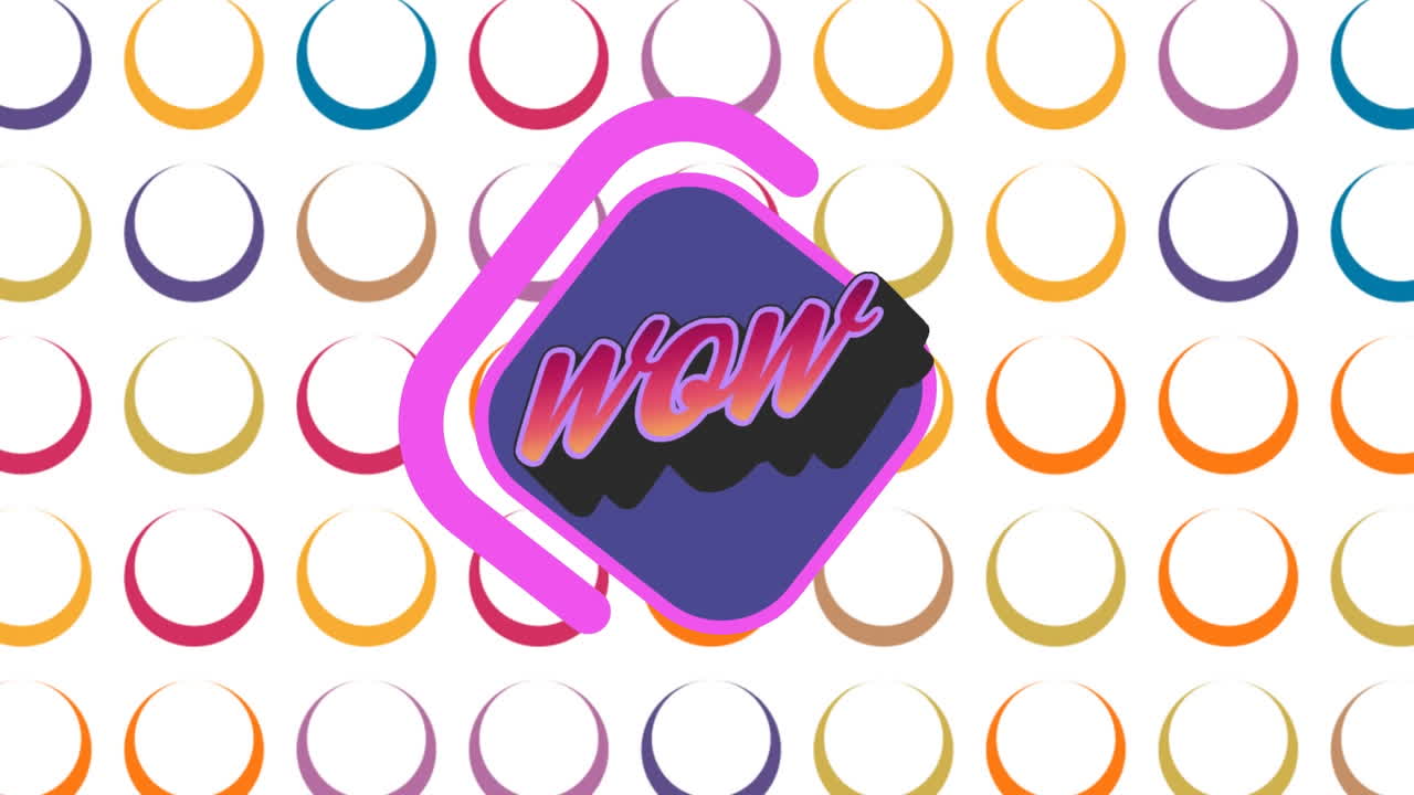 animación de usted ganar sobre gráficos coloridos y formas