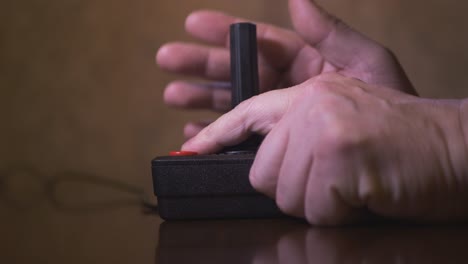 playing with tv video game console joystick. 4k footage