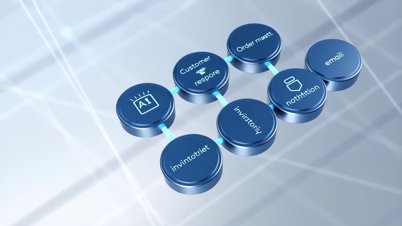 AI Driven Business Workflow and Process Automation Diagram