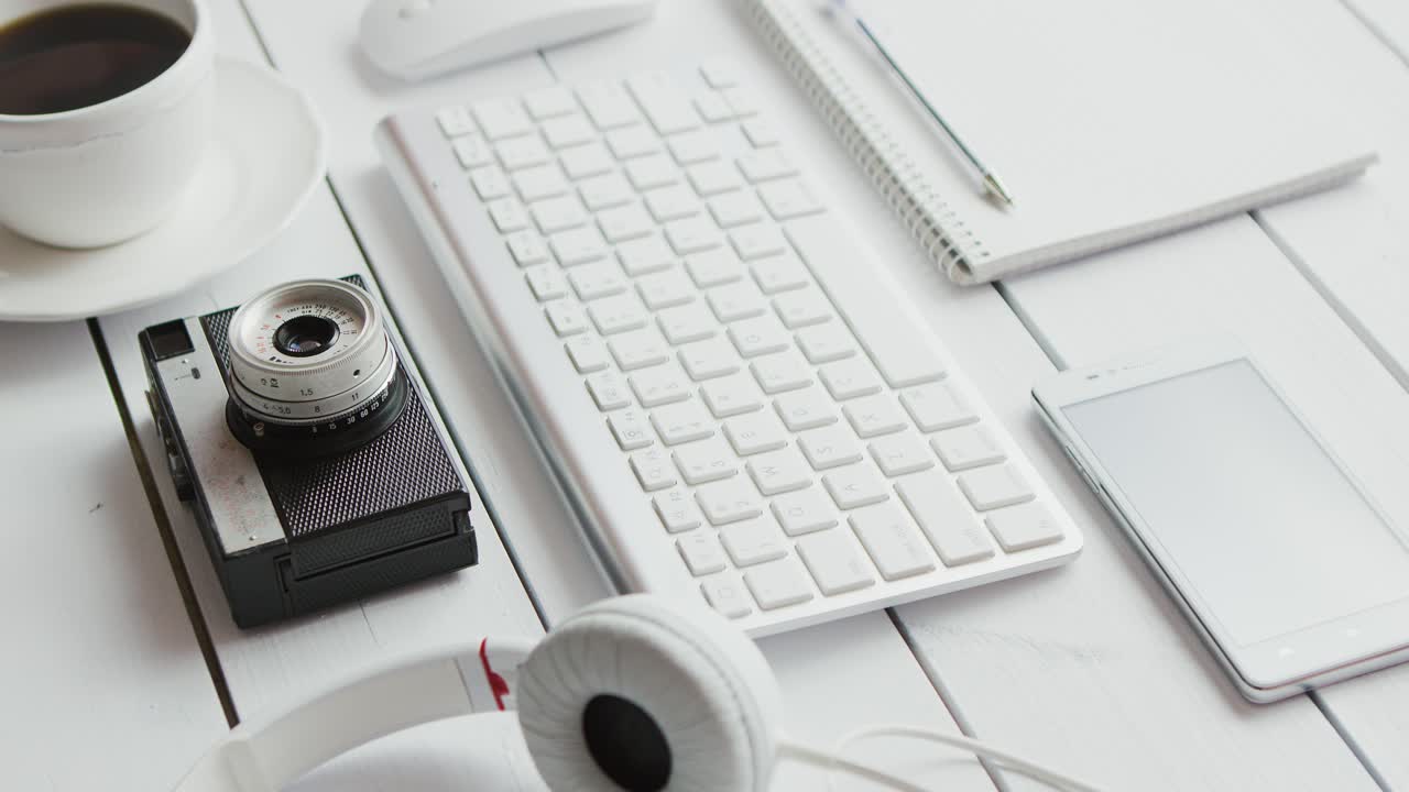 Office gadgets and photo camera
