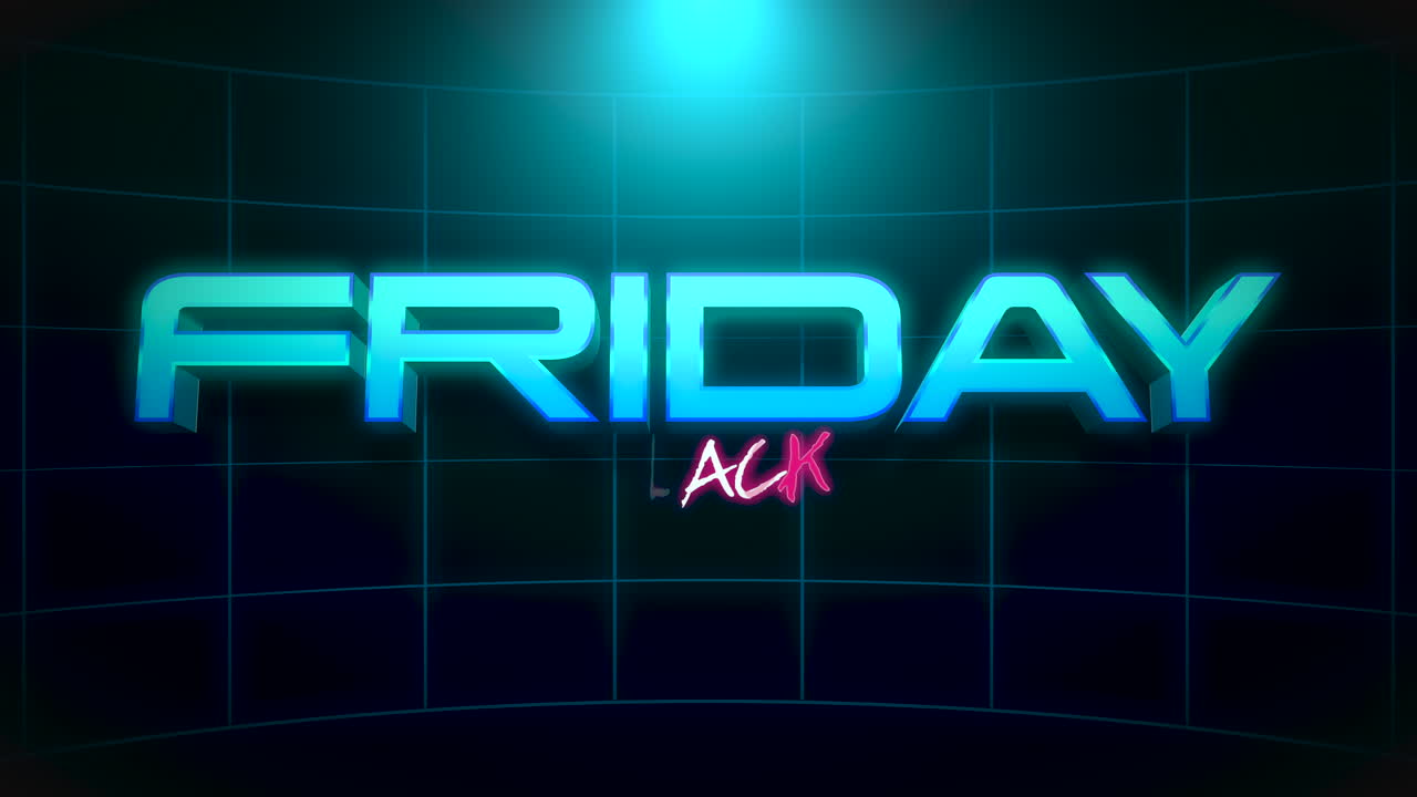 Black Friday con Griglia Neon Retrò in Galassia Oscura