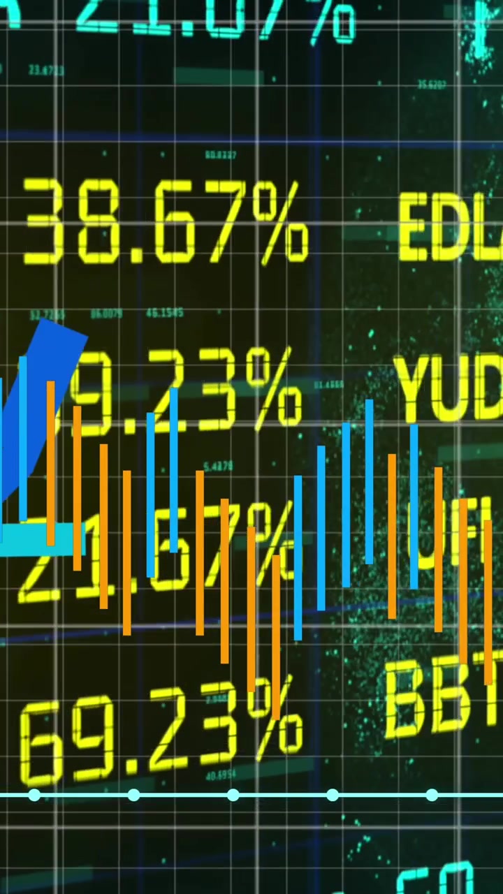 Animation of financial data processing over globe