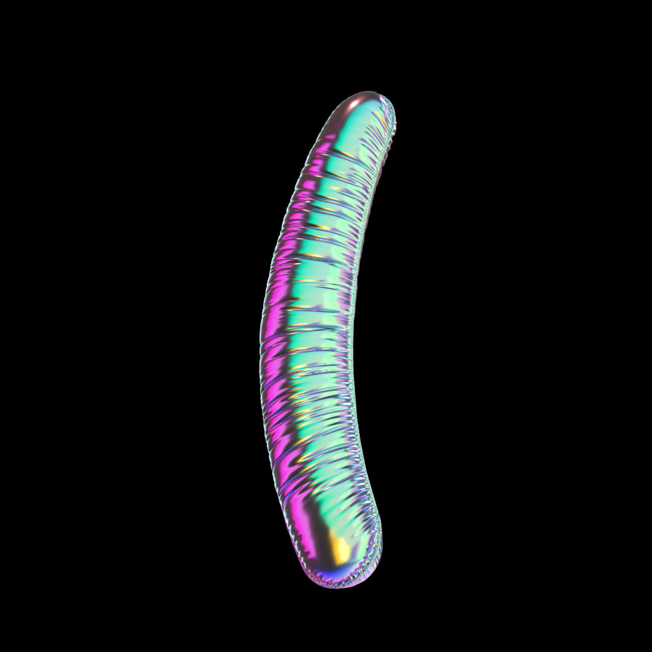 Simbolo astratto olografico di parentesi che ruota su sfondo nero