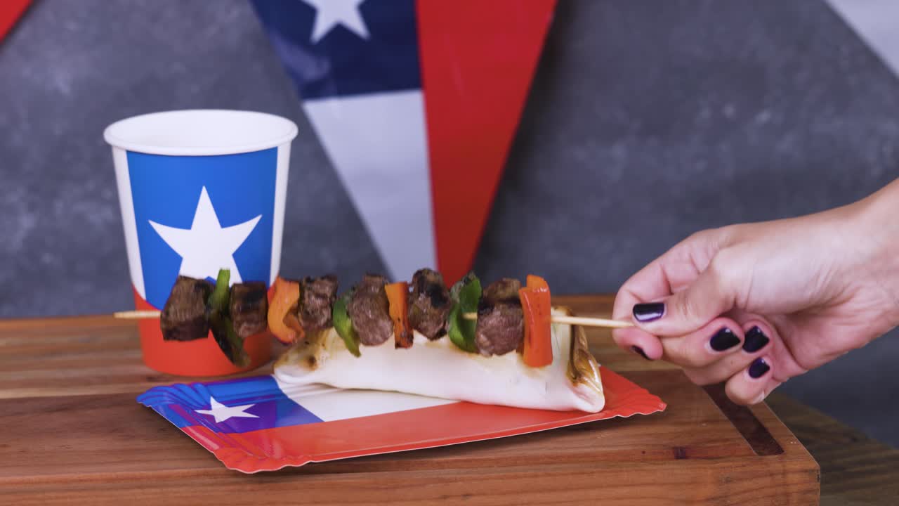 Chile Fiestas Patrias Chilean Flag wine glass Anniversary national day anticuchos empanadas