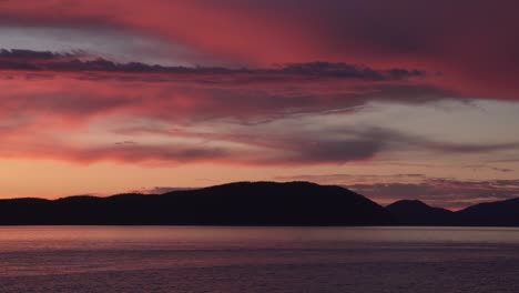 amazing sunset view in washington state, usa - panning wide shot